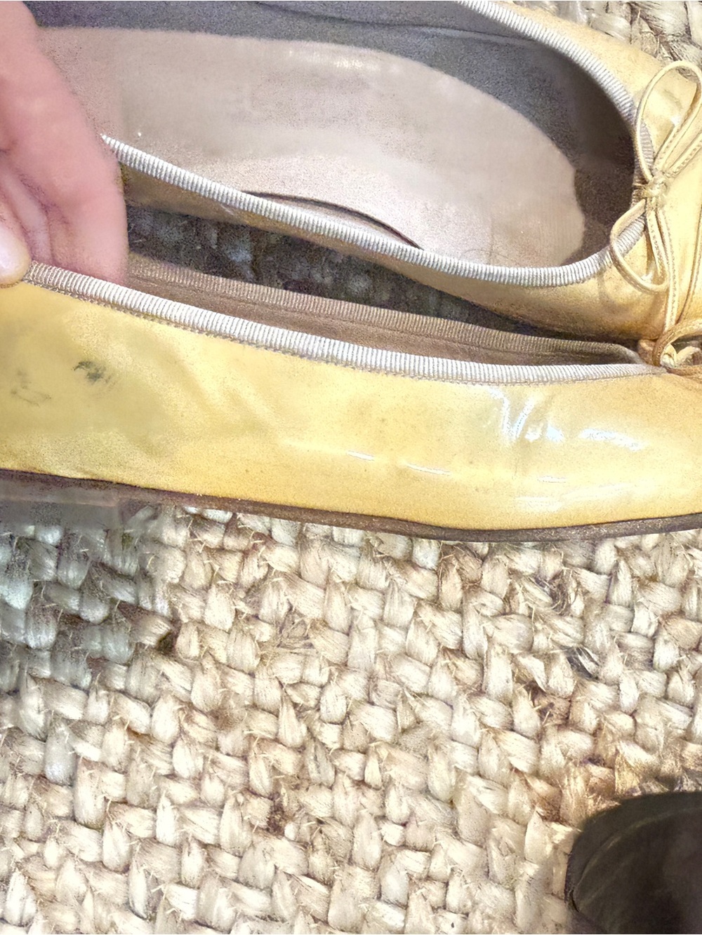 CHANEL Yellow Leather Ballet Flats with Trim - Picture 4 of 7